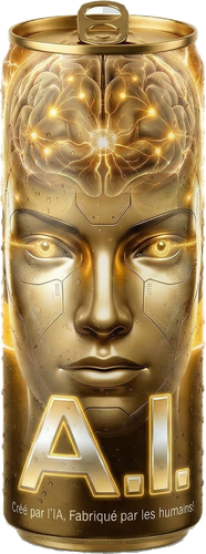 AI_03 White Peach — Canette d'eau pétillante nootropique saveur pêche blanche avec L-Théanine et électrolytes